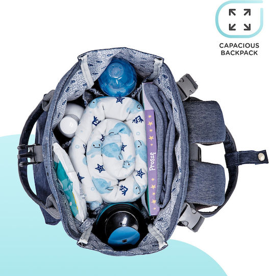 Kinderkraft Τσάντα Καροτσιού Μπλε Moonpack Confetti Denim