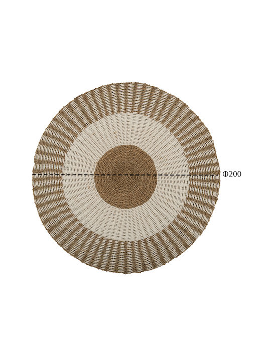 HomeMarkt Rug Round Summer Wicker White