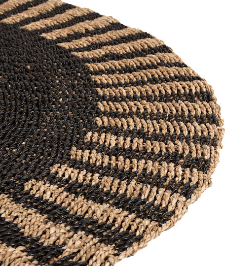 HomeMarkt KIRKI Covor De exterior Rotund Din paie Negru