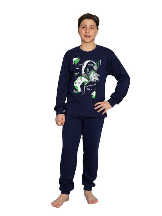 Comfort Set Top & Bottom Kids Winter Pyjamas Blue