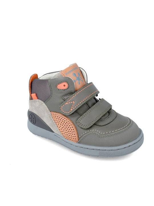Anatomical Suede Kids Boots with Velcro Khaki