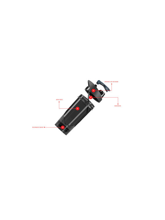 Shieldmixer Shaker Πρωτεΐνης 700ml Πλαστικό Μαύρο