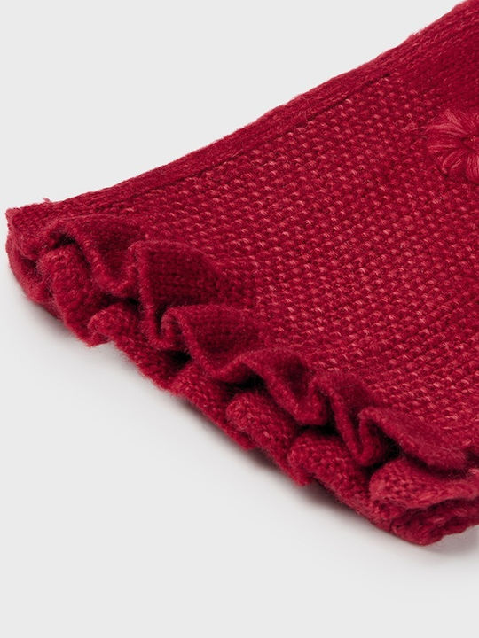 Kids Beanie Set with Scarf & Gloves Knitted Red