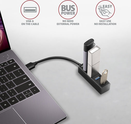 Axagon USB Хъб 4 Порта USB 3.2 с Връзка USB-A