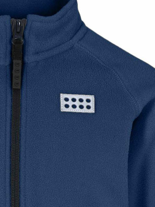 Kinderstrickjacke Fleece Blau