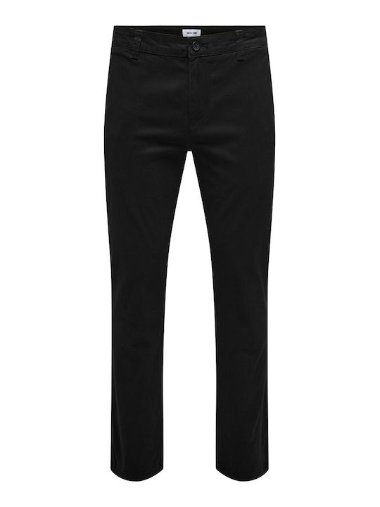 Only & Sons Pantalon Bărbătesc Chino cu Croială Slim Negru