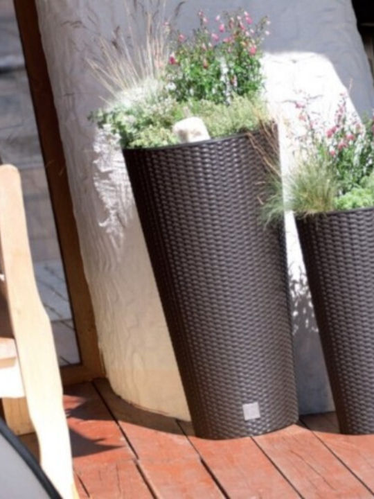 Prosperplast Rato Tubus DRTUS250 Κασπώ Rattan Λευκό με Βάση 25x25x47.6εκ.