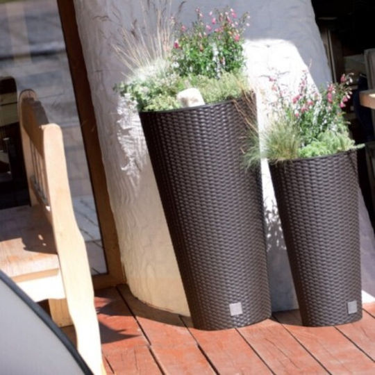 Prosperplast Rato Tubus DRTUS250 Übertopf Rattan Weiß mit Gestell 25x25x47.6εκ.