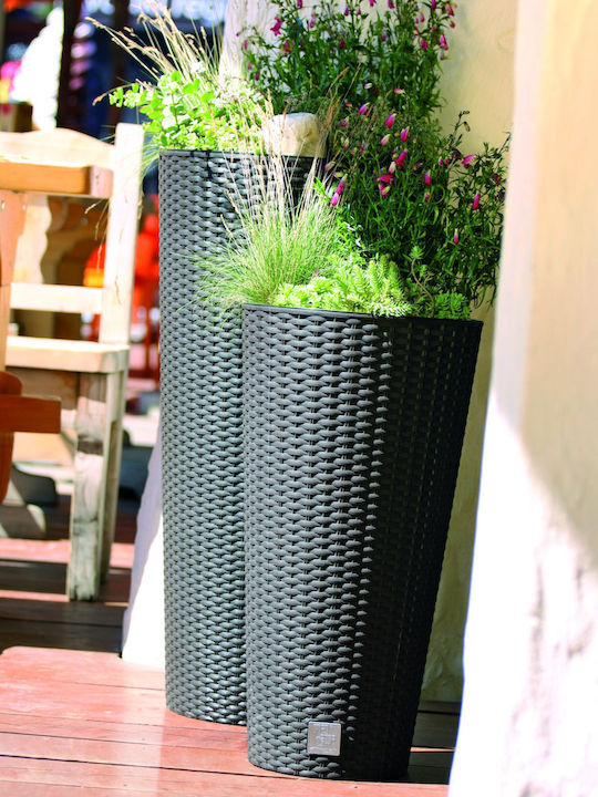 Prosperplast Rato Tubus DRTUS250 Κασπώ Rattan Λευκό με Βάση 25x25x47.6εκ.