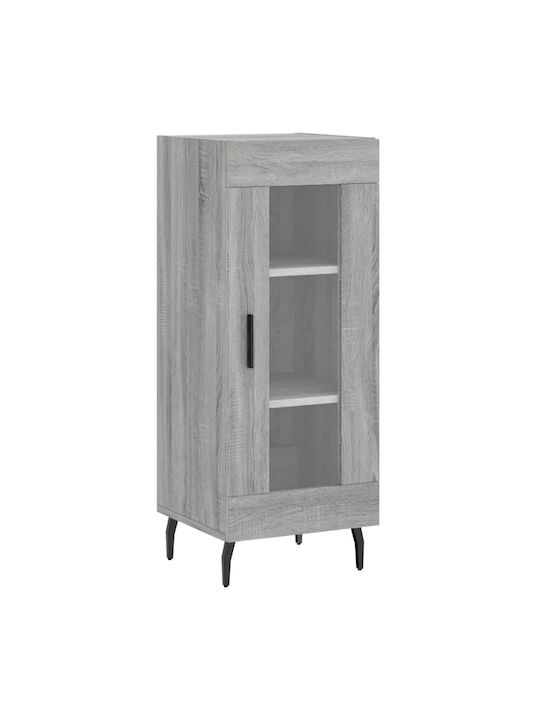 Wohnzimmer Vitrine aus Spanplatte mit Verglasung in Grau 34.5x34x90cm