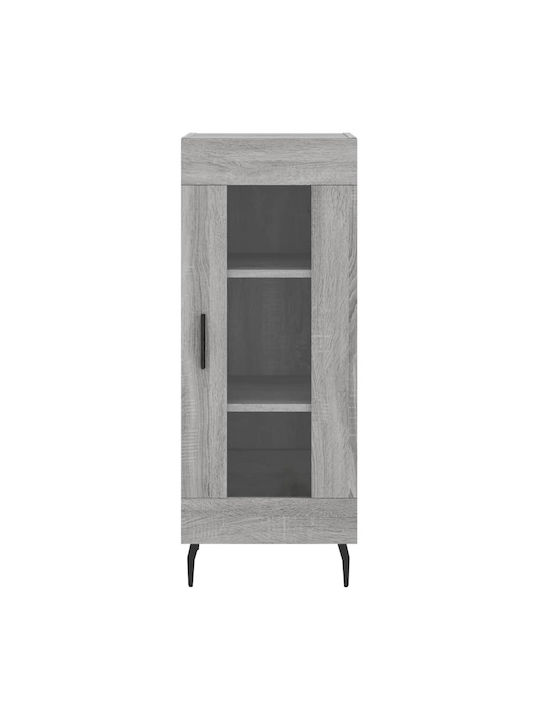 Wohnzimmer Vitrine aus Spanplatte mit Verglasung in Grau 34.5x34x90cm