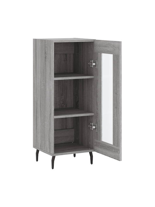 Wohnzimmer Vitrine aus Spanplatte mit Verglasung in Grau 34.5x34x90cm