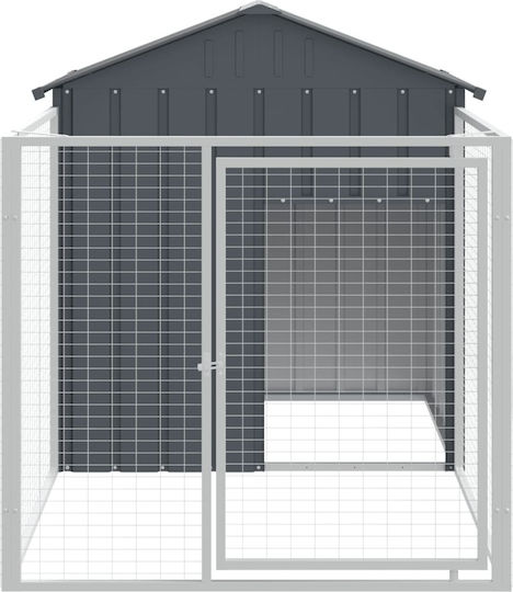 vidaXL Dog House Large Metallic Outdoor Gray 117x200x123cm
