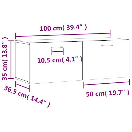 vidaXL Badezimmerschrank B100xT36.5xH35cm Weiß