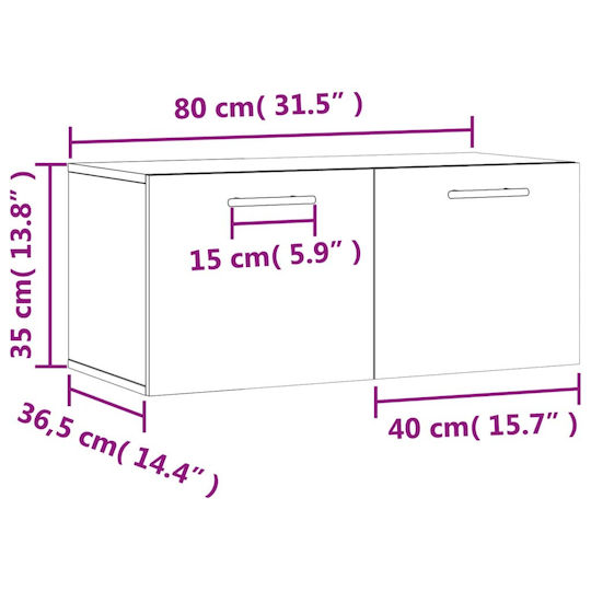 vidaXL Ντουλάπι Μπάνιου 80x36.5x35cm Λευκό
