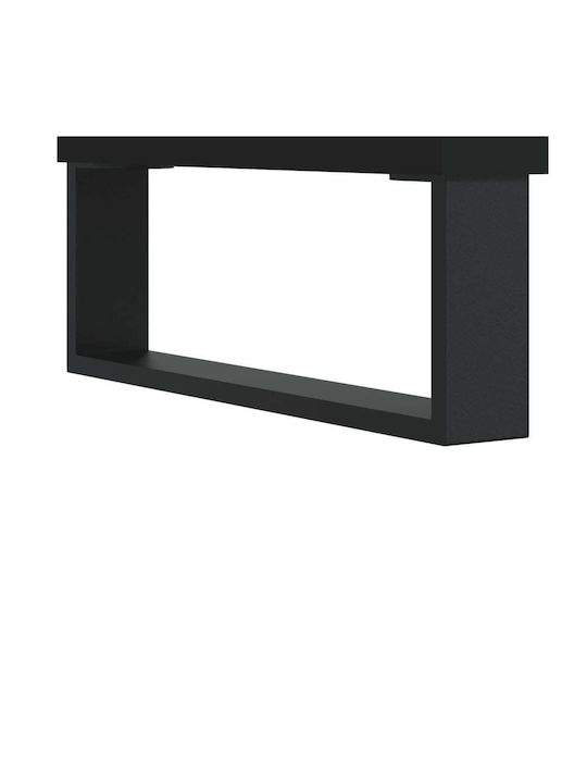 Wohnzimmer Schrank aus Holz und Metall Schwarz 40x35x70cm