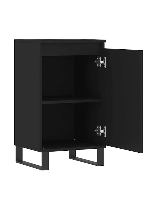 Wohnzimmer Schrank aus Holz und Metall Schwarz 40x35x70cm
