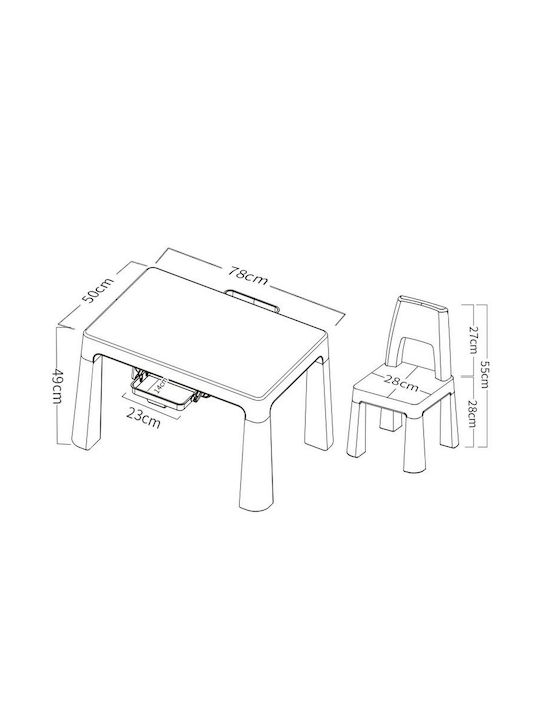 Kids Table and Chairs Set made of Plastic White-Mint FreeOn