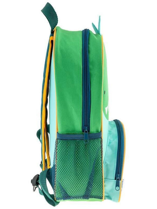 Stephen Joseph Green Dino School Bag Backpack Kindergarten Green with Water Bottle Holder