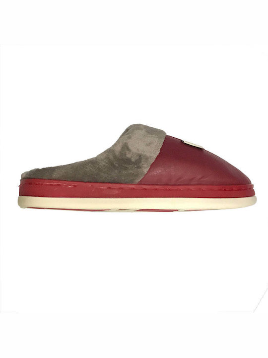 Winter Women's Slippers with Fur Burgundy