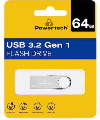 Powertech PT-1124 64GB USB 3.2 Stick Argint