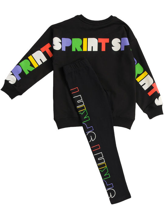 Sprint Kinder Set mit Leggings Winter 2Stück Schwarz