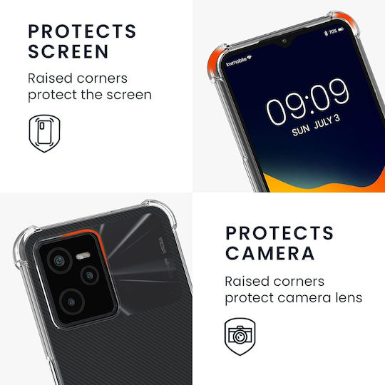 KWmobile Back Cover Silicone with Strap Transparent / Black (Realme Narzo 50A Prime)