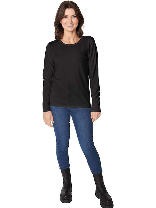 Jensen Woman Damen Langarm Pullover Schwarz