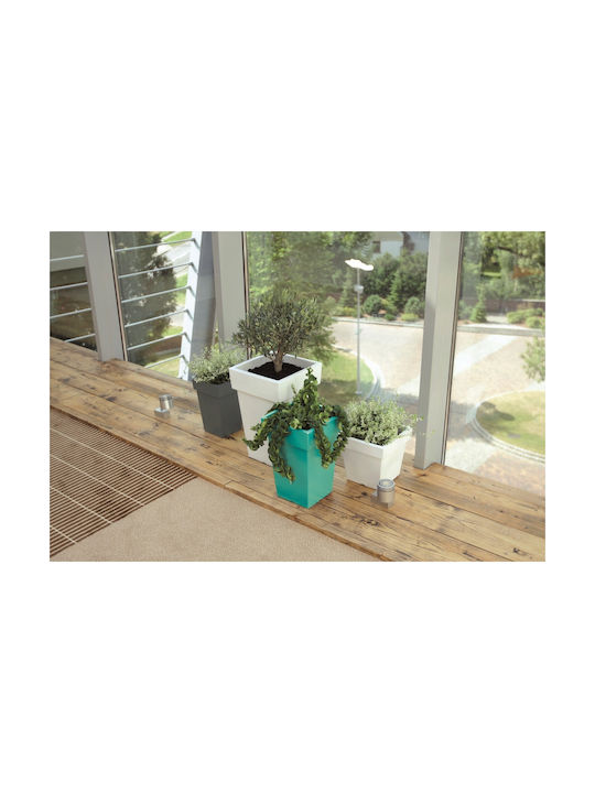 Prosperplast Lofly Квадратна Ниска Саксия За Цветя Пластмасова Сива 19.3x19.3x18.1см