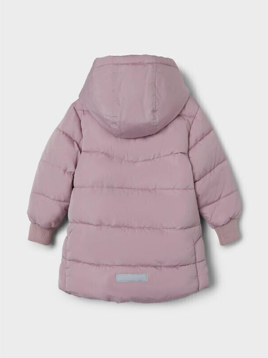 Kinder Freizeitjacke Lang mit Kapuze Rosa