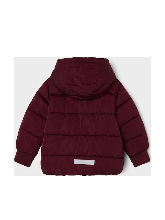 Kinder Freizeitjacke Kurz mit Kapuze Burgundisch