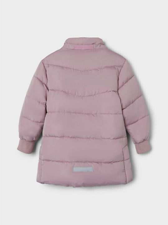Kinder Freizeitjacke Lang mit Kapuze Rosa