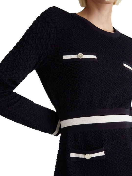 Rochie Mini Tricotată Neagră