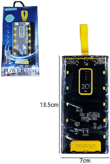 Treqa TR-960 Power Bank 20000mAh Διάφανο