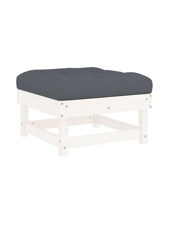 Hölzernes Gartenhocker Würfel Außeneinsatz mit Kissen Weiß 61x60,5x30cm
