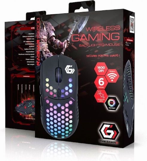 Gembird MUSG-RAGNAR-WRX500 Ασύρματο RGB Gaming Ποντίκι Μαύρο