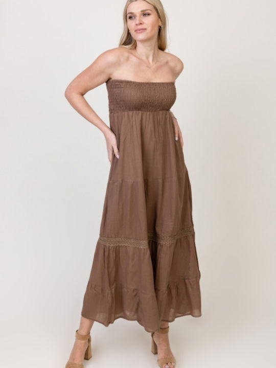 Pronomio Summer Maxi Dress Brown