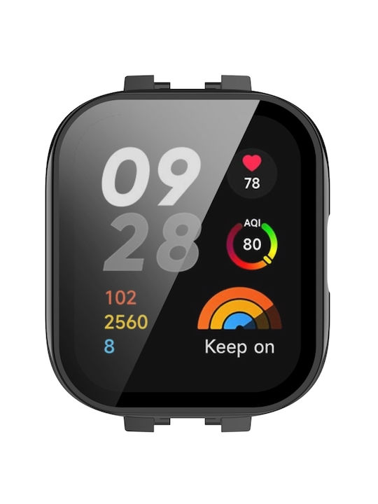 Plastic Case with Glass in Black color for Redmi Watch 3 Active