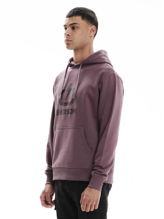Emerson Men's Sweatshirt with Hood and Pockets Purple