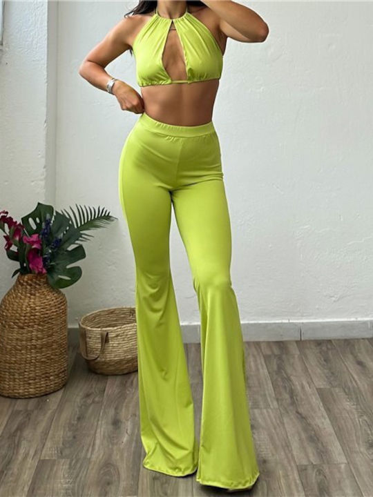 Chica Women's Green Set with Trousers Bell