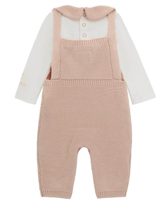 Guess Baby Bodysuit Set Long-Sleeved with Pants Pink