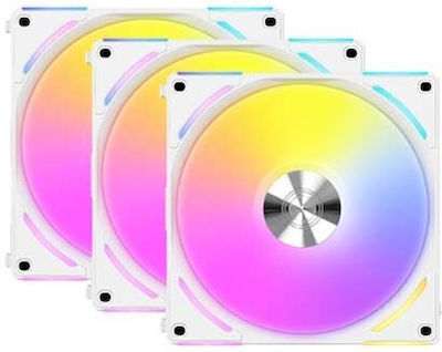 Lian Li UNI Fan AL V2 Case Fan 120mm με ARGB Φωτισμό 3τμχ Λευκό