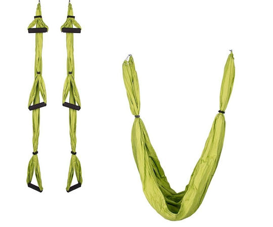 inSPORTline Aerial Yoga Hammock 2.80x1.5μ. with Handles Green