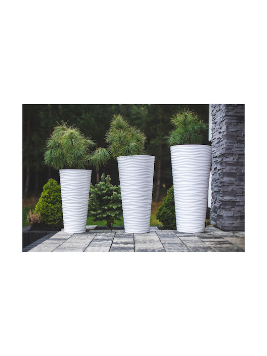 Form Plastic Sahara Dunes Slim Γλάστρα Πλαστική Λευκή 39.5x39.5x79.5εκ.
