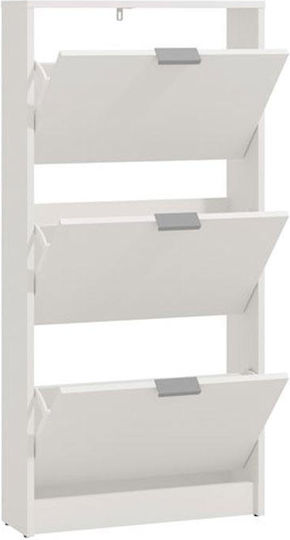 Holz Schuhschrank Base 13 mit 3 Regalen Weiß L58xW18xH119cm