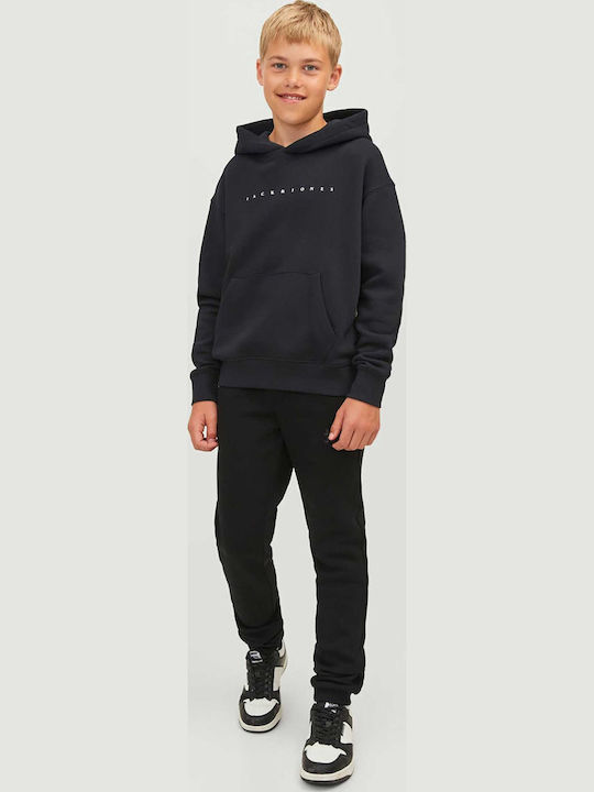 Kinder-Sweatshirt mit Kapuze und Taschen Schwarz