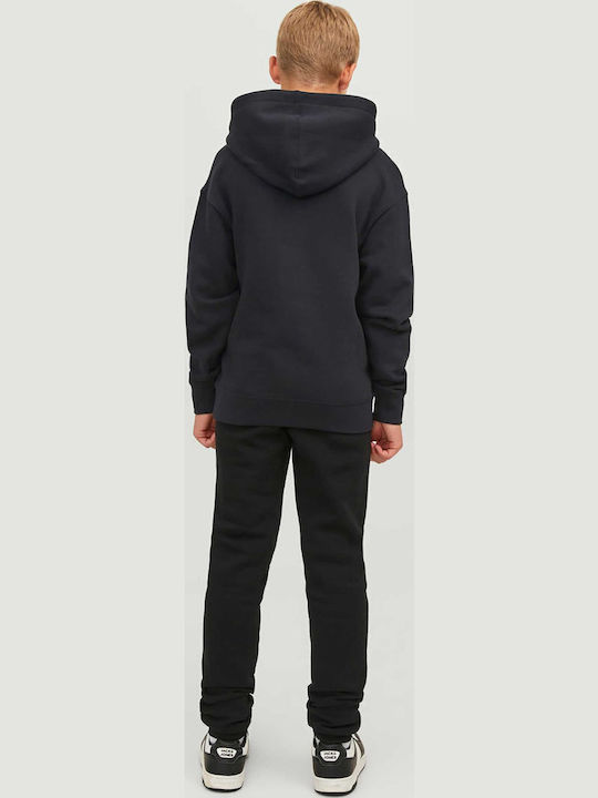 Kinder-Sweatshirt mit Kapuze und Taschen Schwarz