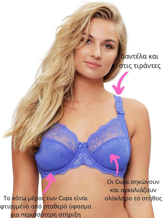 Linga Dore Daily Minimizer Minimizer Bra without Padding without Underwire Blue