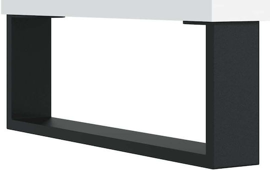 Μπουφές Ξύλινος με Συρτάρια Λευκός 100x36x60cm
