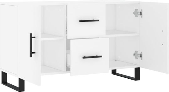 Μπουφές Ξύλινος με Συρτάρια Λευκός 100x36x60cm